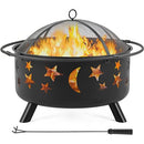 Yaheetech Fire Pit 30in Fire Pits for Outside Wood Burning Outdoor Fireplace with Spark Screen, Poker for Bonfire Patio Backyard Garden Picnic