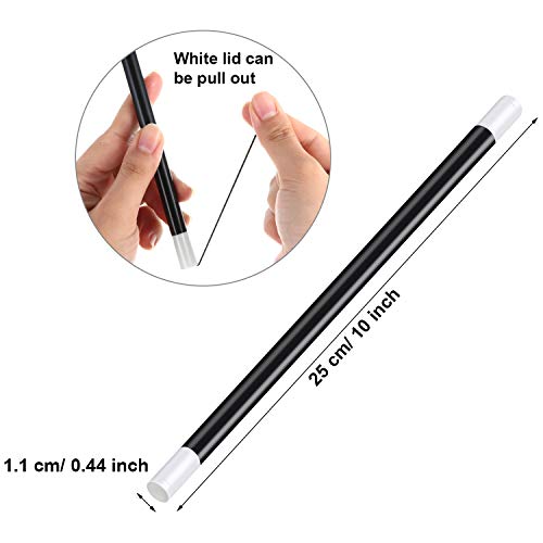 Gejoy 12 Packs 10 Inches Plastic Magic Wand Black and White Spell Casting Stick for Magician Costume