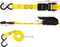 STANLEY S9500 Black/Yellow 1" x 10' Ratchet Straps - Light Cargo Hauling (900 lb Break Strength), 4 Pack