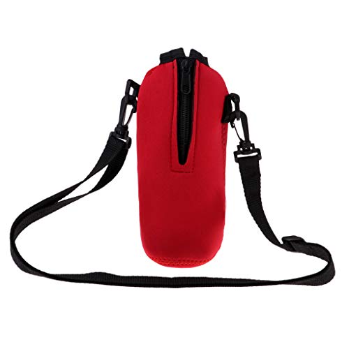 2pcs Water Bottle Holder Insulated Water Bottle Carrier/Bag/Pouch/Case/Cover/Sleeve with Shoulder Strap Zipper Buckle