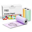 Zoolion Thermal Printer Paper, Colorful Self-Adhesive Thermal Paper Rolls, White Sticker Paper-for M02X/T02 Printer 20 Years Orange/Purple/Green Printer Paper, 50mm x 3.5m, 3 Rolls Set