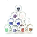 10ml Roll On Bottle For Essential Oils,10 Pack Clear Glass Roller Bottles With Natural Crystal Gemstone Roller Balls Top,Bamboo Lid,Thick Glass Essential Oil Bottles-Healing Crystal Chips Inside