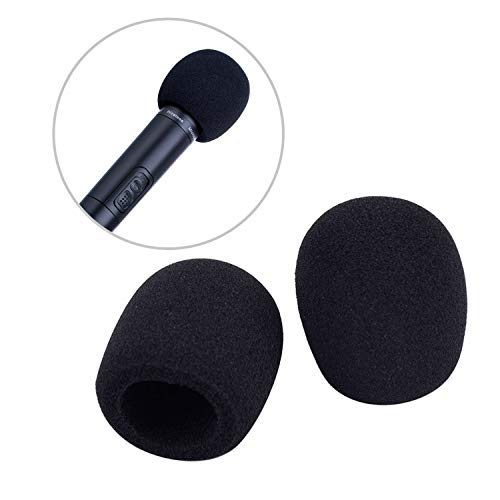 5 Pack Foam Mic Cover Handheld Microphone Windscreen (Black)