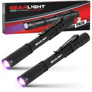 GearLight UV Black Light Flashlight S100 [2 Pack] - Mini Blacklight Ultraviolet Pen Lights for Leak and Hotel Inspection - Pet Urine, Bed Bug, Scorpion, Stain, and Dye Detector