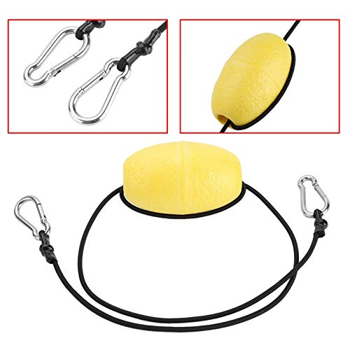 Drift Anchor Rope, Kayak Tow Nylon Flexible Rope with EVA Buoy Steel Clips Float Stainless Throw Line Ball Leash Fishing Hook Accessory for Watercraft Jet Ski Pontoon Canoe