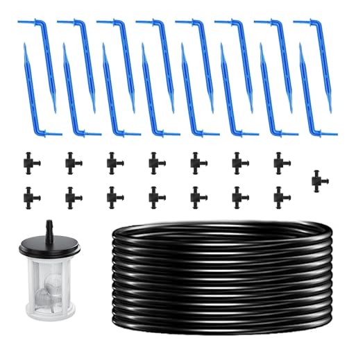 Solar Drip Irrigation Kit Accessories, 39 FT Tubing, Drip Irrigation Extra Accessories Kit,15 tee Fittings and 15 drippers for Balcony Patio & Garden