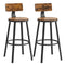 VASAGLE Tall Bar Stools, Set of 2 Bar Chairs, Kitchen Stools with Backrest, Steel Frame, 28.7-Inch High Seat, Easy Assembly, Industrial, Rustic Brown and Black ULBC026B01V1