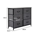 LEVEDE Chest of 6 Drawers, Tallboy Storage Cabinet, Fabric Tower Dresser Organizer Clothes Toys Storage Unit, Home Furniture for Bedroom, Living Room, Hallway, Office (Dark Grey)