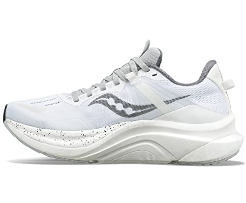 Saucony Men's Tempus Running Shoe, White/Black, 12 US