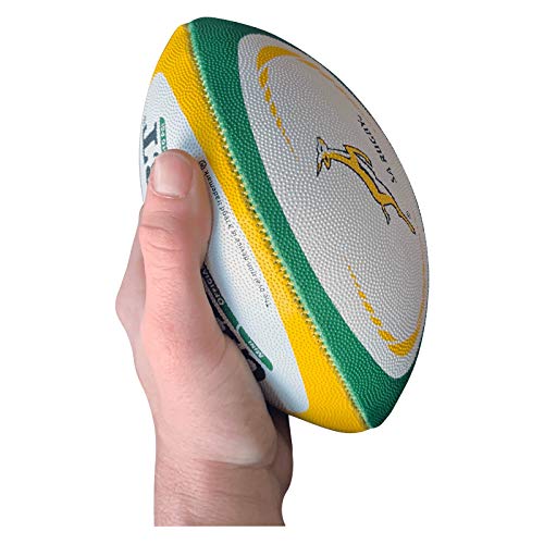 Gilbert South Africa International Replica Mini Rugby Ball, White, Mini