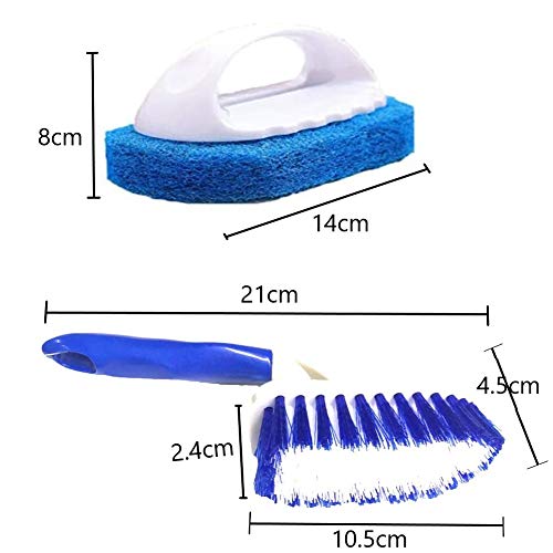 KAHEIGN Hot Tub Cleaning Kit, Swimming Pool Skimmer with Paddling Pool Brush, Scrubber Pad, Gloves for Garden Pond Hot Tub Spa Fountain Fish Tank