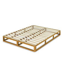 Zinus Industrial Pine Wood Queen Bed Frame | Low Bed Base Mattress Foundation - Natural 20cm / Mattress Foundation/Bedroom Furniture