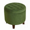 HomePop K6171-B228 Velvet Round Storage, Ottoman, Green