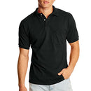 Hanes Men's Short Sleeve Jersey Pocket Polo (Pack of 2) - 4X-Large - Black