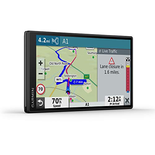 Garmin DriveSmart 55 MT-S 5.5 Inch Sat Nav with Edge to Edge Display, Map Updates for UK and Ireland, Live Traffic, Bluetooth Hands-Free Calling and Driver Alerts