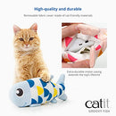 Catit Groovy Fish Interactive Cat Toy with Catnip, Blue