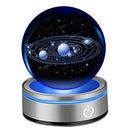 IFOLAINA 3D Solar System Crystal Ball 3.15" Astronomy Gifts for Kids The Solar System Model Glass for Physicist Decorative Planets with Stand