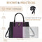 Handbag for Women, VASCHY Trendy Vegan Saffiano Leather Medium Top Handle Purse Shoulder Tote Bag Satchel Crossbody Bag for Work Casual Black Purple