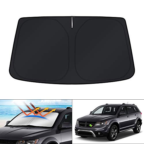 KUST Windshield Sun Shade for Dodge Journey SUV 2009-2019 Sunshade Foldable Sun Visor Protector Blocks UV Rays Keep Your Car Cooler