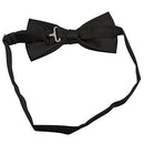 Boolavard Solid Color Mens Suspender Bow Tie Set Clip On Y Shape Adjustable Braces, Black, One size