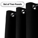 Smarcute Blackout Curtains Thermal Insulated Grommet Window Drapes Eyelet Curtains for Bedroom/Living Room Set of 2 Panels,Each W132cm x D213cm,Jet Black