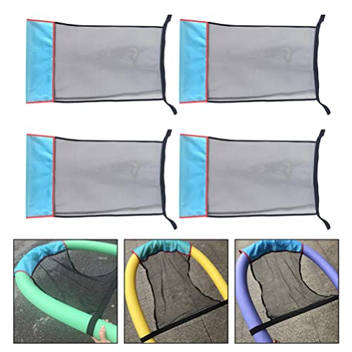 CLISPEED 4Pcs Pool Noodle Floating Mesh Chair Net Foldable Swimming Net Lounge Chair Seat Pool Noodle Sling Net for Kids Adults