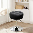 Furniliving PU Leather Swivel Makeup Chair, Adjustable Height Vanity Stool for Living Room, Bedroom, Modern Round Ottoman, Black