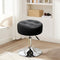Furniliving PU Leather Swivel Makeup Chair, Adjustable Height Vanity Stool for Living Room, Bedroom, Modern Round Ottoman, Black