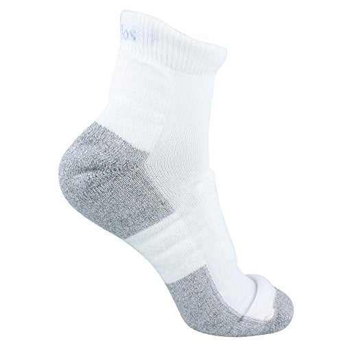 Thorlo Men's Lite Walking Mini Crew Sock Level 2 lwmxm,White,M12-14, White/Platinum, X-Large