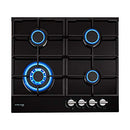 GASLAND chef Gas Cooktop 4 Burners Built-in Gas Hob Black Tempered Glass Finish Gas Cooker Stove NG LPG 60CM