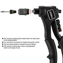 Anesty Rivet Gun Pop Riveter Set, Heavy Duty Hand Riveter Rivet Gun Kit with 200 Aluminum Blind Pop Rivets 2.4mm 3.2mm 4mm 4.8mm, Riveting Gun Tool with 4 HSS Drill Bits and Replaceable Nozzles