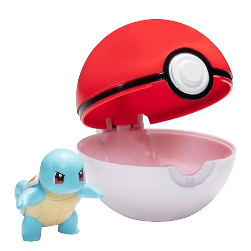 Jazwares Pokémon Clip 'N' Go Pokeball & Battle Figure Set, 3-Pack - Let's Go Starters Charmander, Bubasaur, Squirtle with Poke Balls - Officially Licensed - Gift for Kids