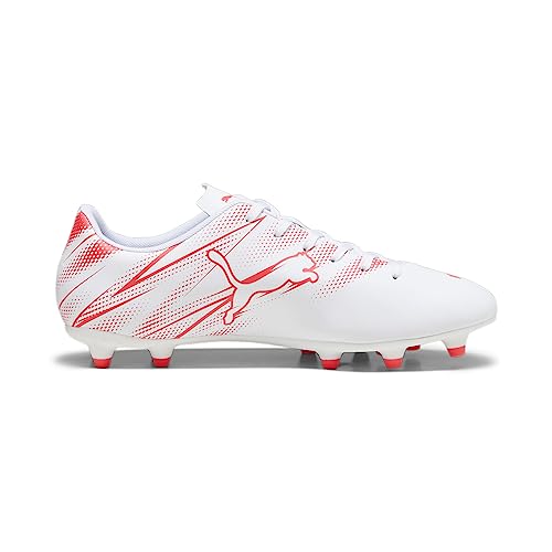 PUMA Men's Attacanto Firm, Artificial Ground Soccer Cleat Sneaker, Puma White-fire Orchid, 12