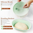 Generic Bread Proofing Basket Set, Silicone Sourdough Bread Baking Supplies, 22 cm Round & 25 cm Oval Sourdough Starter Kit Includes Essential Tools, Easy to Clean and Use