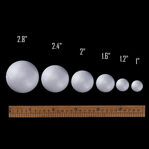 Biging Make Your Own Solar System Model with 14 Mixed Sized Polystyrene Spheres Balls and 10 Pieces 24 cm Long ?Bamboo Sticks for School Projects