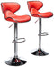 (Red) - Roundhill Furniture Masaccio Cushioned Red Leatherette Upholstery Airlift Swivel Barstool (Set of 2)