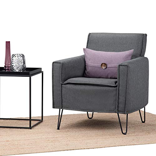 Simpli Home AXCCHR-24GR Warren Accent Chair with Hairpin Legs Armchairs, Slate Grey
