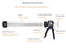 ZHTOOL 600ml Caulking Gun with Aluminum Barrel for 10oz/20oz Sausage Pack,10oz Cartridge and Bulk Application