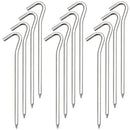 12/24/48 Pack Tent Pegs, Aluminum Tent Stakes Pegs with Hook, 7" Hexagon Rod Lightweight Canopy Stakes Pegs for Camping, Canopy, Outdoor Decoration(7", 12 Pack)