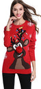 *daisysboutique* Women's Christmas Cute Reindeer Knitted Sweater Girl Pullover (XX Large, Lighting)