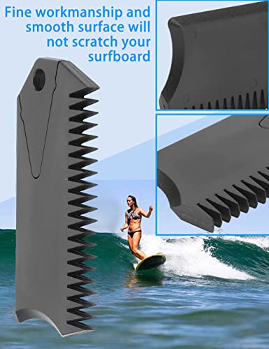 4 Pack Wax Comb with Fin Key, SUP Surf Board Wax Comb, Cleaning Remover Skim Board Surfing Accessory, Surfboard Wax Remove Comb Portable Black Fin Wax Scraper Tool, Black Maintenance Remover Comb