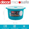 Decor Rice Cooker with Rice Paddle and Measuring Cup, Teal, 2.75 Litre Capacity