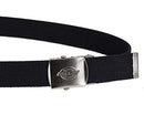 Dickies Men's Cotton Web Belt With Military Logo Buckle, Black, One Size