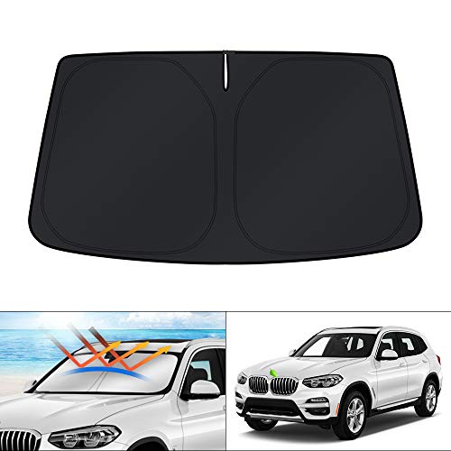 KUST Custom Fit Windshield Sun Shade for 2018-2023 2024 BMW X3 Window Shade Sun Visor Protector Foldable Sunshade Blocks UV Rays Keep Your Car Cooler