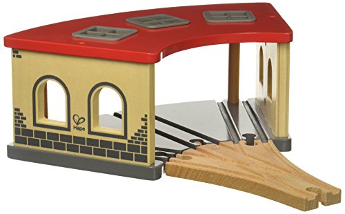 Hape Wooden Railway Big Engine Shed Train Set