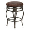 (Counter) - Hillsdale Montello 70cm Backless Swivel Counter Stool, Old Steel Finish with Brown Faux-Leather