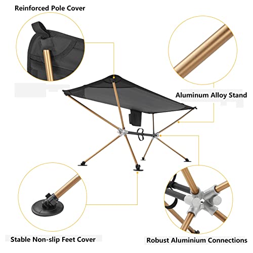 KingCamp Camping Cot for Adults Portable Hammock with Aluminum Alloy Stand Lightweight Robust Folding Sleeping Cot Non-Slip Outdoor Hammock Bed for Indoor Patio Garden Yard Nap Sunbathing Cot Black