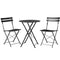 Gardeon 3 Pieces Folding Bistro Set, Patio Furniture Table and Chairs Outdoor Setting Conversation Sets Foldable Chair Backyard Balcony, Steel Frame Black