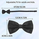 BOROLA Elegant Pre-tied Adjustable Men's Bow Tie for Men Boys, Black, Medium