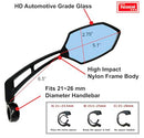 Hafny 2024 New Handlebar Bike Mirror, Long Arm, HD Glass Lens, Adjustable & Rotatable Safe Rearview Bicycle Mirror, Blast-Resistant, HF-M6002-FR051 (Anti-glare Blue Right)